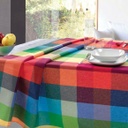 Mantelería  algodón cuadros multicolor