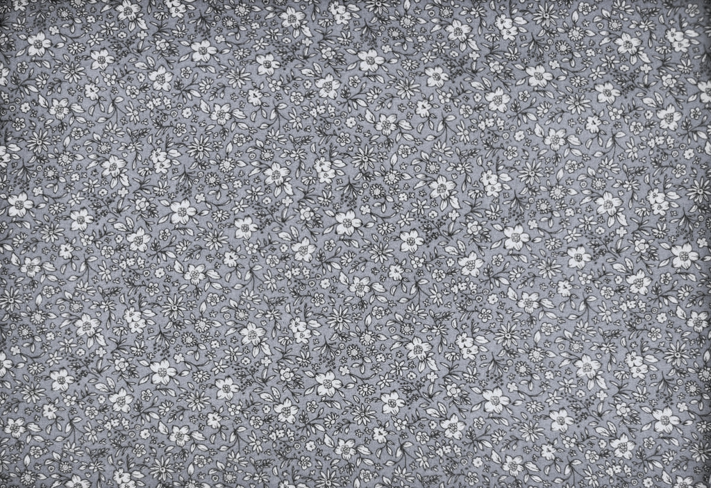 Voile estp. flores gris medio gris perla