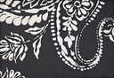 Satén pasley negro blanco