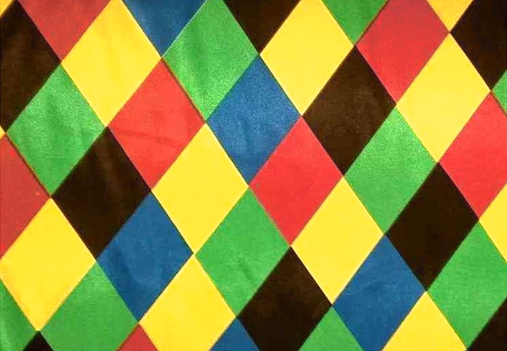 Raso arlequín multicolor