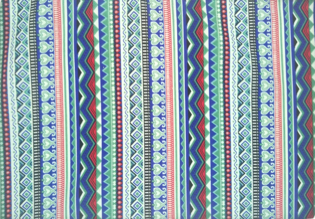 Strech rayas étnicas azul verde rojo