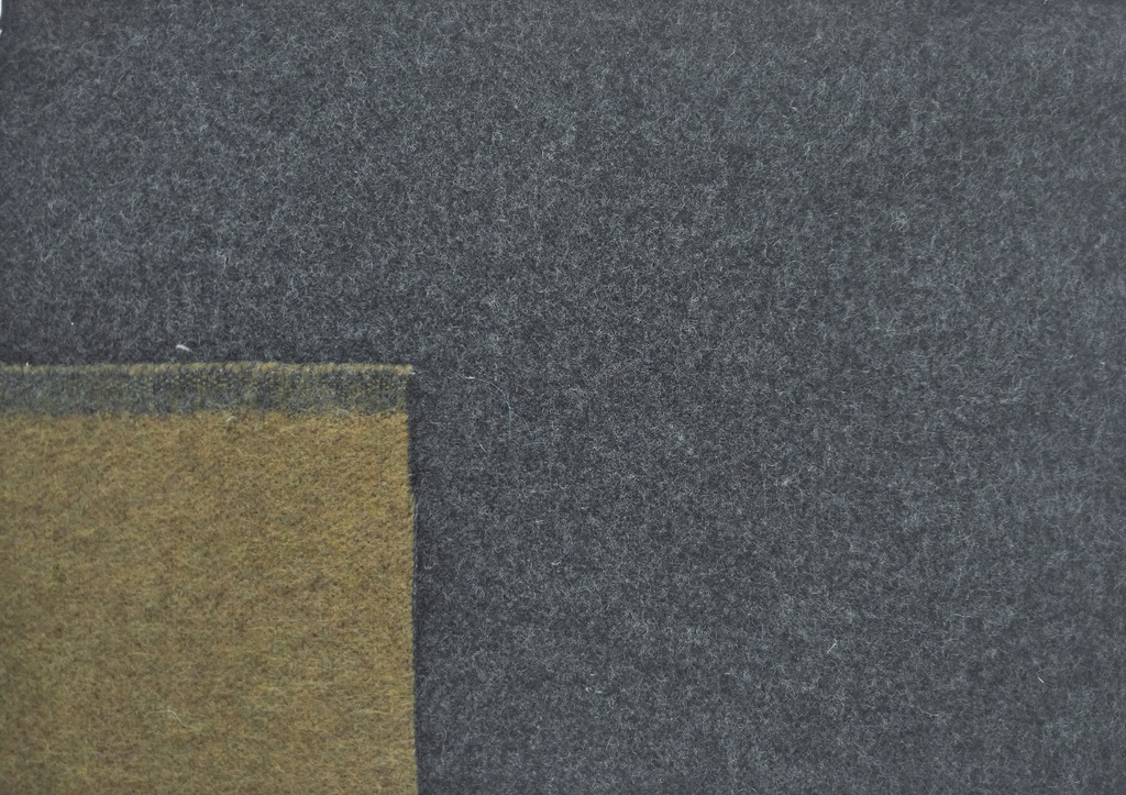 Muflón reversible liso gris oscuro ocre 