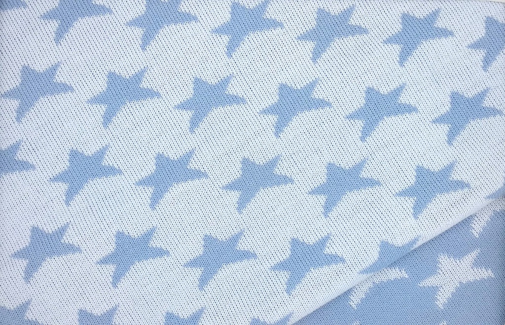 Punto tricotado estrellas azul