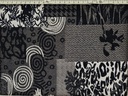 Tapicería jacquard cuadros gris medio negro beige