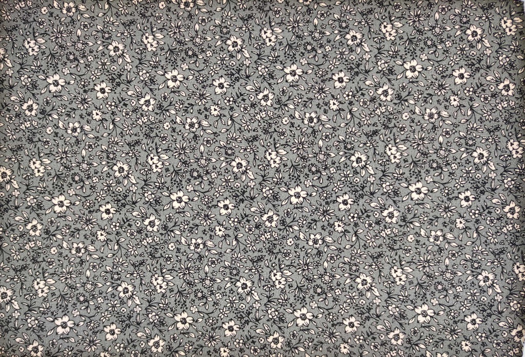 Algodón flores gris meteorito nude
