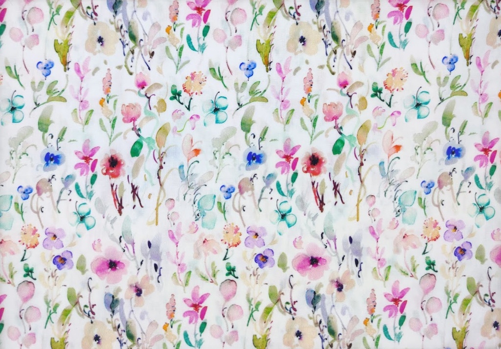 Popelín flores multicolor