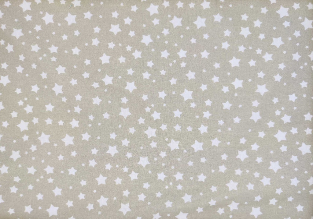 Algodón estrellas beige blanco
