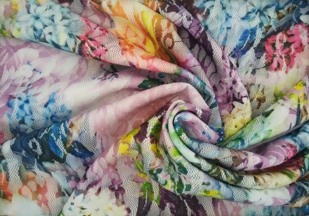 Encaje multicolor forrado neopreono