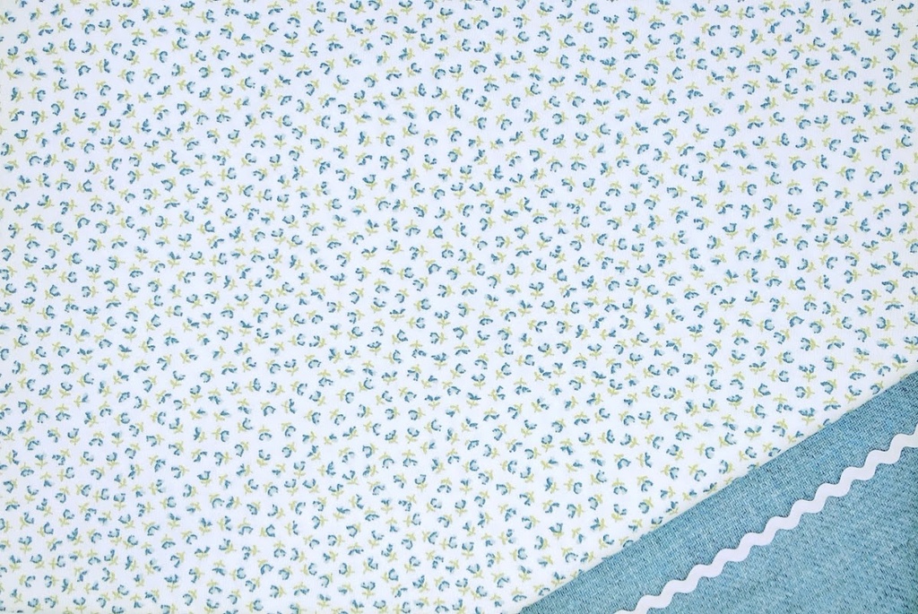 Viella florecita verde, azul