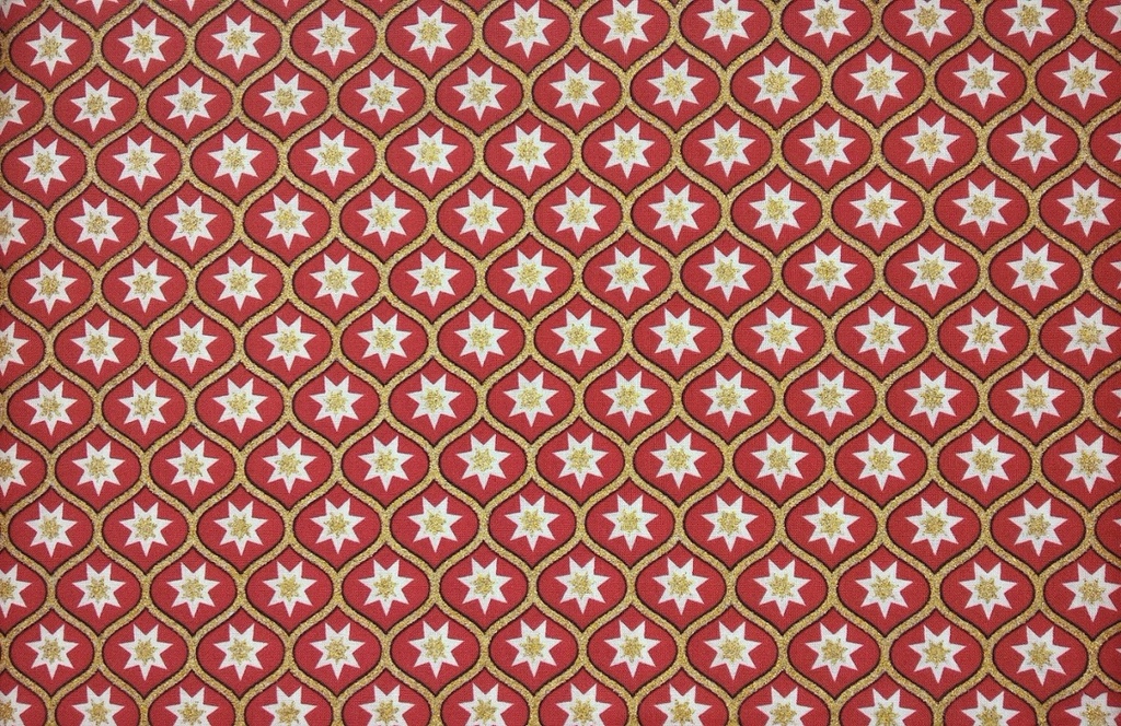 Navideño rojo rombos y estrellas