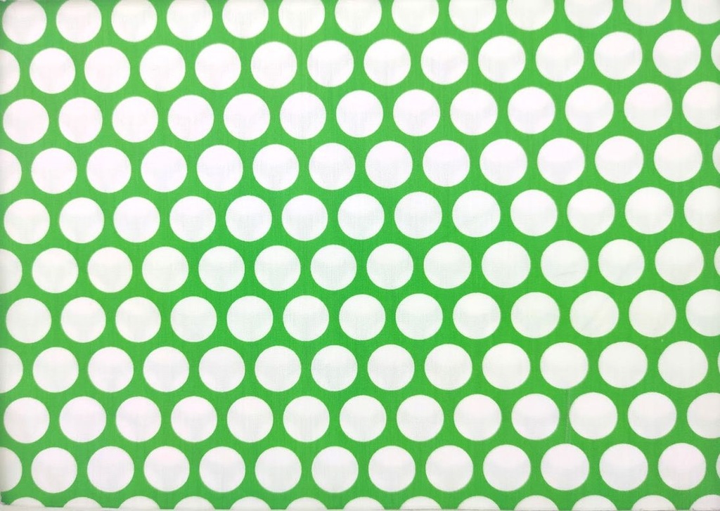 Topos popelín verde y blanco