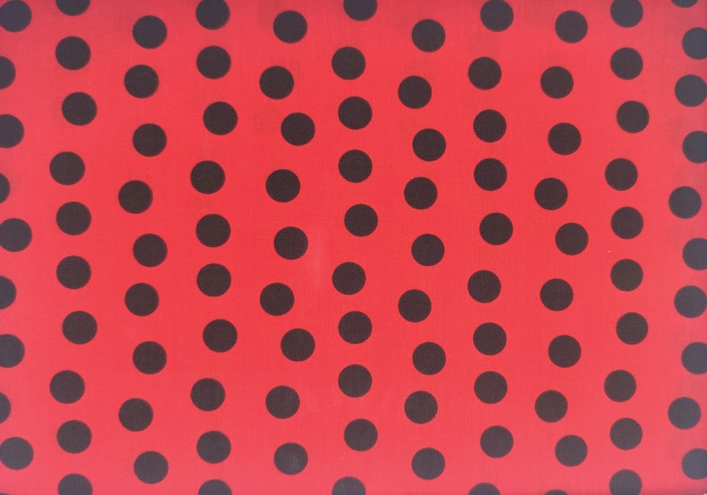 Topos popelín rojo y negro