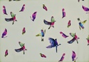 Satén crudo pájaros multicolor