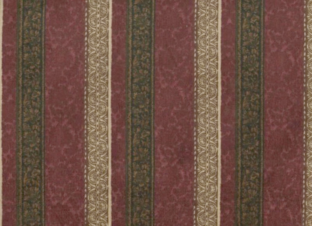 Terciopelo franjas granate y beige