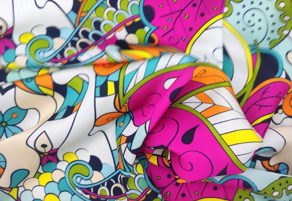 Satén pasley multicolor
