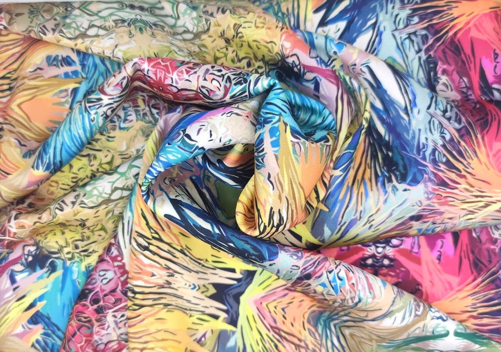 Satén abstracto multicolor