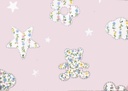 Algodón rosa estrellas glitter