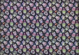 Popelín Catrinas negro multicolor