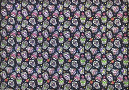 Popelín Catrinas negro multicolor