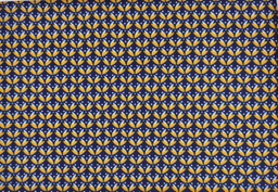 Popelín azul navy con flores celestes y ocre