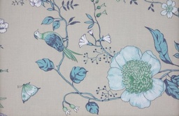 [2624] Viella flor y pájaro beige turquesa