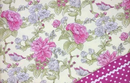 [Po 1304 c\76] Viella beige flores rosa verde