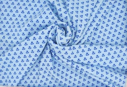 [Don cotton] Punto algodón celeste florecita azulona