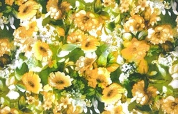 [193] Seda verde musgo flores ocre