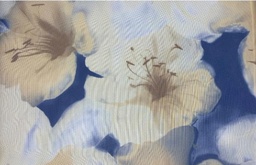 Gasa flores beige marino
