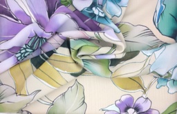 [938] Georgette estp. flores beige verde lila