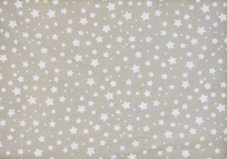 [celeste-103] Algodón estrellas beige blanco
