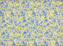 [oda-601] Algodón floral azul y amarillo