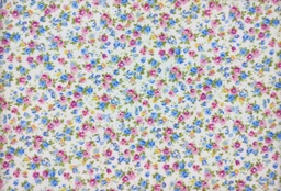 [clara-101] Algodón florecitas azul rosa chicle