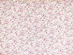 [2776] Algodón beige flores  rosa y verde &quot;Amanecer en Zarautz&quot;
