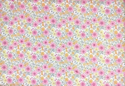[3829] Popelín florecitas rosa y gris
