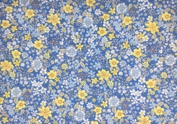[5321] Popelín azul flores ocre