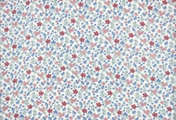 Muselina florecitas rojo azul﻿