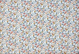 [66472] Algodón liberty flores celeste rojo