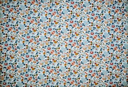 [66472] Algodón liberty flores celeste rojo