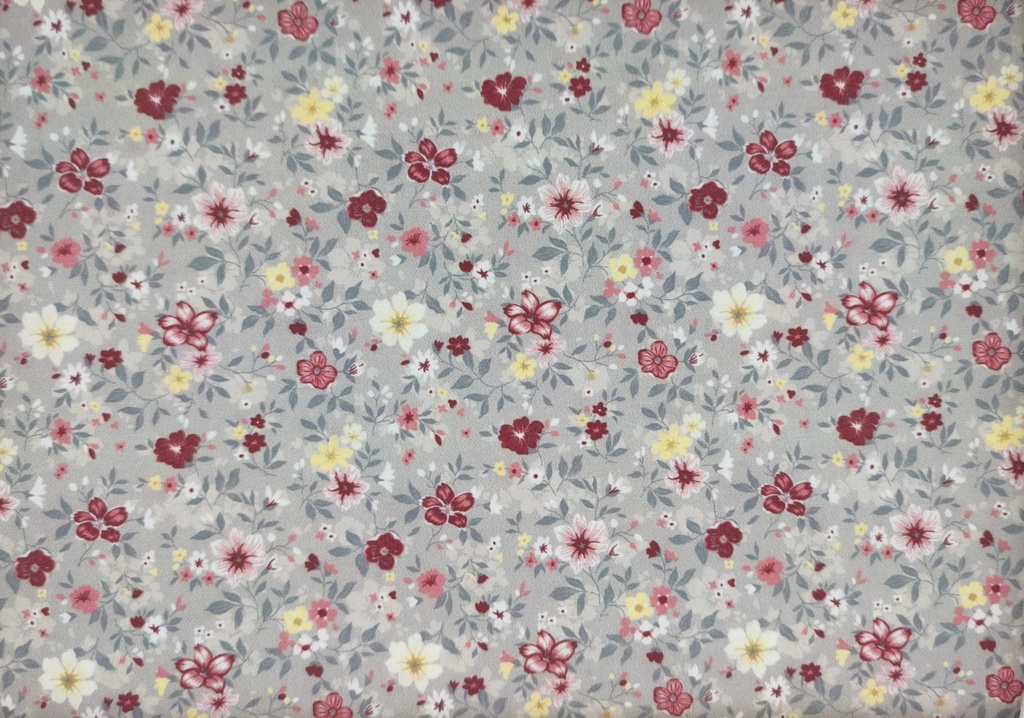 Algodón topo flores multicolor