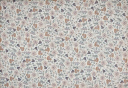 [viena883] Algodón beige flor teja