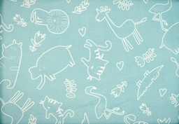 Algodón jungla celeste