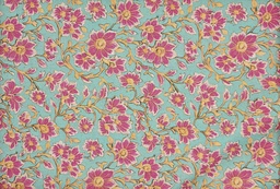 [lalika 126/2] Half panama turquesa flor fucsia