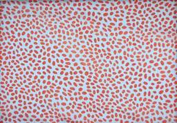 [3268-7] Satén lunares azul rojo