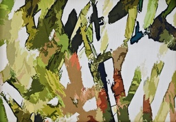 [3276] Viscosa abstractos blanco verde marrón