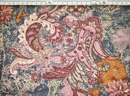 Crepé viscosa pasley granate rosa